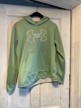 Under Armour Mint Green Pullover Hoodie with White Logo